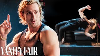 Aaron TaylorJohnson Attempts Backflips  Vanity Fair [upl. by Eiuqnimod]