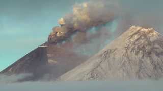 Kliuchevskoi Volcano Erupting Ash Cloud and Lava Flow 18 October 2013 [upl. by Ttennaej]