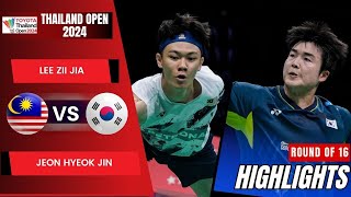 Lee Zii Jia MAS vs Jeon Hyeok Jin KOR  R16  Thailand Open 2024 [upl. by Bolton]