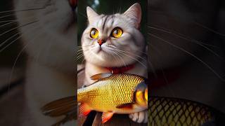 Cat and fish 🐠 cat fish catvoice [upl. by Odnomra]