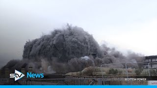 Power station demolition work sees boiler house razed [upl. by Lillie]