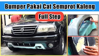 CAT BUMPER Mobil SENDIRI Pakai CAT Semprot KALENG Full Step Dari Dempul Sampai Finishing [upl. by Anelhtac]