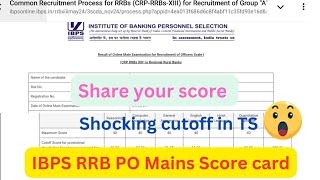 😒📚My IBPS RRB PO Mains Score card 📚Share your score 👇 [upl. by Allmon]