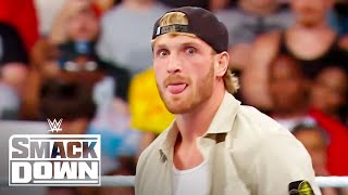 Logan Paul Surprises Knocks Out LA Knight  WWE SmackDown Highlights 62124  WWE on USA [upl. by Amzaj]