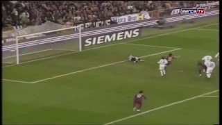 Ronaldinho goal standing ovation Real Madrid 0 3 Barcelona El Clasico 2005 [upl. by Narahs]