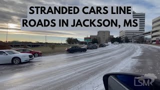 01162024 Jackson MS  Icy Roads  Cars Sliding  Drivers Stranded Interstate 55 [upl. by Ynnaf]