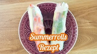 Summerolls mit Erdnusssoße vegan  Sommerrollen Anleitung  Vegetarische Rezepte  KimsKrams [upl. by Enrev873]