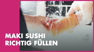 Maki Sushi richtig füllen  wie geht das  Reishunger erklärt [upl. by Niatsirhc68]