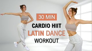 30 MIN Cardio HIIT Latin Dance Workout  All Levels  All Standing  Fat Burning [upl. by Atsev]