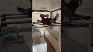 1st test of the 12v happijac bed lift  We love it 7seasvans vanconversion vanlife vanbuilder [upl. by Bound]