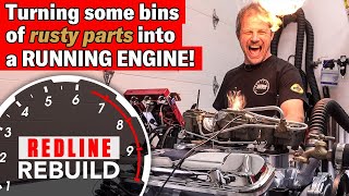 Rusty parts to running engine Pontiac GTO V8 engine timelapse  Redline Rebuild  S2E4 [upl. by Biagi736]