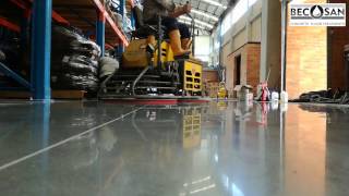 BECOSAN® – Grinding and sealing polished concrete floors [upl. by Nosnhoj]