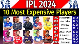 IPL 2024  Most Expensive Players Price List  IPL 2024 Highest Price Players List IPL 2024 Auction [upl. by Dusza152]