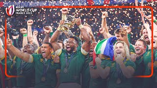 South Africa lift the Webb Ellis Cup for the fourth time  Rugby World Cup 2023 final [upl. by Nnainot]