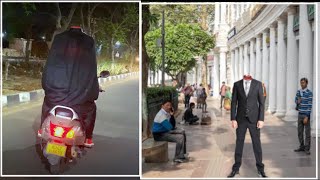 Headless Man Prank  Ghost Prank  Funny Public Reactions  Mindless Junior ft CrazyXYZ [upl. by Ahsap]