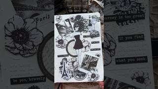 ASMR journal black and white Paris🖤🤍🌹asmr journaling journalwithme scrapbooking fyp diy [upl. by Nolyak590]