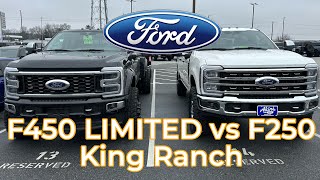 Ford F450 LIMITED vs F250 KING RANCH Leveled on 37s SUPER DUTY Comparison [upl. by Jammie]