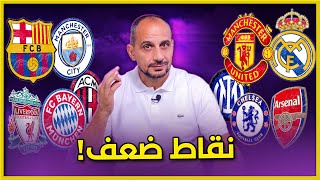 3 مشاكل نقاط ضعف في كل فريق من فرق التوب في الدوريات الكبرى [upl. by Sacken]