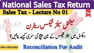 National Sales Tax  Sales Tax Return Main Page Summary  Lecture No 1 Audit working [upl. by Siffre436]