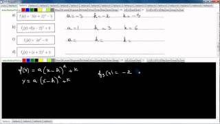 Secondaire 4 SN Québec Fonction quadratique paramètre a h k exercice 3 page 10 [upl. by Onihc]