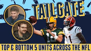 Ranking the top and bottomfive units across the NFL  PFF Tailgate [upl. by Nivk]