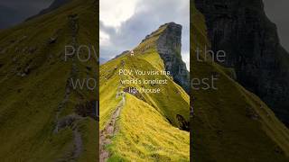 Visiting the world’s loneliest lighthouse 🌊 adventure faroeislands travel outdoor nature [upl. by Lak]