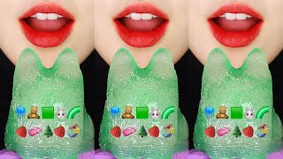 VERTICAL MUKBANG FROZEN AGAR JELLY CLEAR JELLY KOREAN ICE CREAM ASMR EMOJI ASMR 🐰 [upl. by Stevy170]