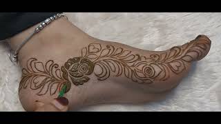 beautiful floral legs mehndi design  simple and easy design  by mmmehndidesigns [upl. by Zachariah]