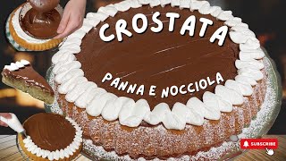 TORTA CROSTATA morbida e umida con panna e crema di nocciole [upl. by Lledal]