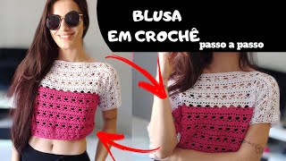 DESTRO BLUSA EM CROCHÊ  PASSO A PASSO [upl. by Iren]