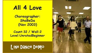 Line Dance All 4 Love  ShaBeDa [upl. by Bathsheeb]