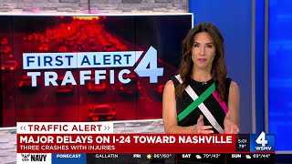 Rutherford County emergency responders working separate crashes on I24 expect delays [upl. by Melita107]