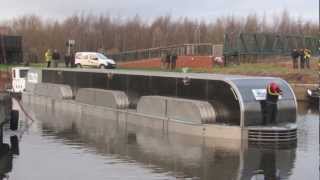 The Hydrokinetic OblinArk® Green Power Barge Launch in Leeds 8th Dec 2012 [upl. by Mackintosh]