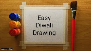 Diwali Drawing  Diwali Drawing Simple  Happy Diwali Drawing  Diwali Drawing Easy  Diwali 2024 [upl. by Trisha704]