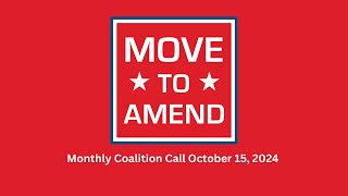 Move to Amend Coalition Call  October 15 2025 [upl. by Ratha]