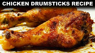 Oven Baked Chicken Drumsticks Recipe [upl. by Eisnil861]