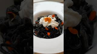 HIGHLY requested BLACK PASTA 🖤😵‍💫🍝 squidink blackpasta funpasta italiancooking shesthetea [upl. by Ingles]