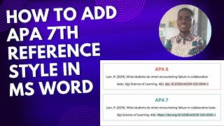 How to Add APA 7th reference style to MS Word [upl. by Toolis611]