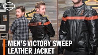 HarleyDavidson Mens Victory Sweep Leather Motorcycle Jacket Overview [upl. by Hertberg]