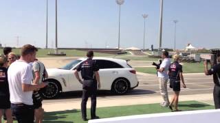 Sebastian Vettel driving the Infiniti FX Vettel Edition in Abu Dhabi [upl. by Sila]