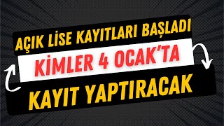 Açık Lise 2 Dönem kayıtları başladı [upl. by Bohner]