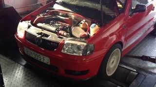 Polo 6n2 GTI 18t 20v gt2860rs 340hp 415nm DYNO run [upl. by Pippa]