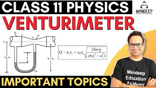 Venturimeter Class 11 Physics  Working and Concept [upl. by Gnak340]