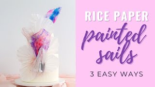 watercolor rice paper sails  3 easy ways  Florea Cakes [upl. by Engamrahc]