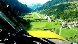 Hawker Hunter Landing in Ambri Switzerland [upl. by Bible147]