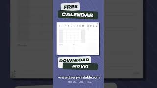 Printable September 2022 Calendar  Free Calendar PDF Download [upl. by Anahsar871]