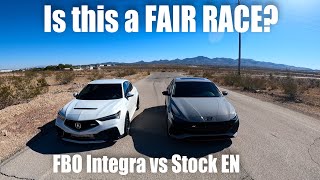 TUNED 2024 Integra Type S vs Stock Elantra N DCT RACE [upl. by Eldin]