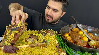 ASMR Eating Spicy Mutton Legs BiryaniSpicy amp Huge Chicken amp Eggs Curry  Real MukbangNo Talking [upl. by Ainad]