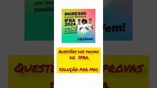 Questões do IFBA integrado✅ fisica matemática ifba exercício [upl. by Brott]