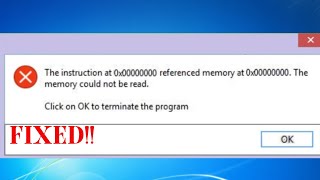 HOW TO FIX THE INSTRUCTION AT AT 0X00000000 REFERENCED MEMORY AT 0X00000000 ERROR IN WINDOWS [upl. by Florry]